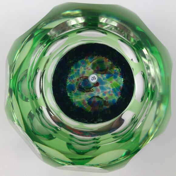 Perthshire 1983G Ducks in the Pond 3D Faceted Flash Overlay Hollow Paperweight - Picture 3 of 16